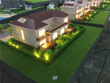 1/50 Skala-einzelnes Landhaus 3Dmodel Miniatur-Maquette mit warmem Licht